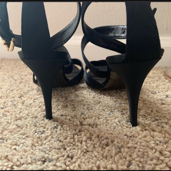 Black Satin Beautiful Fendi Heels - Picture 3 of 3